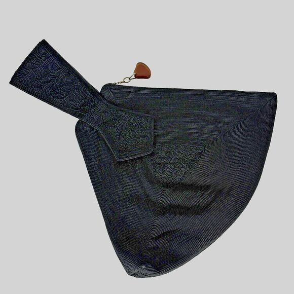 Genuine Corde' by Luxor Handbag Purse Triangular Black Handle Strap - Picture 1 of 16